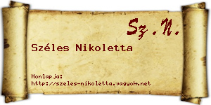 Széles Nikoletta névjegykártya