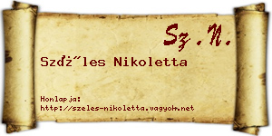 Széles Nikoletta névjegykártya