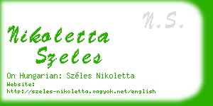nikoletta szeles business card
